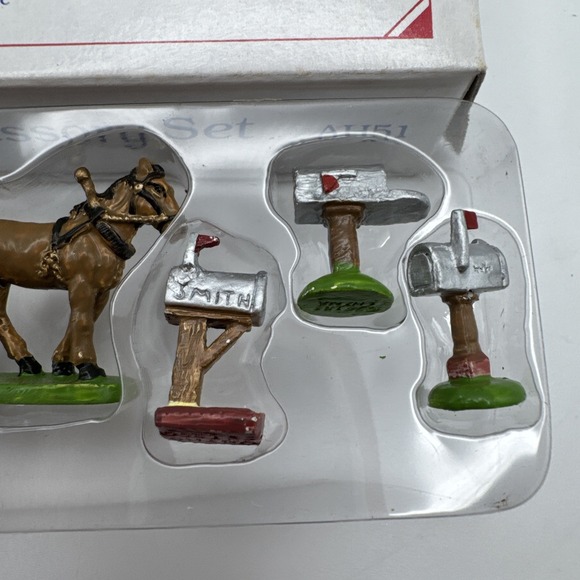 Liberty Falls Miniature Figurines Accessory Set Vtg‎ 90s Horses Mailboxes Bridge - Picture 4 of 11